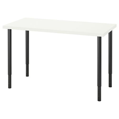 IKEA - LAGKAPTEN/OLOV, desk, white/black, 120x60 cm