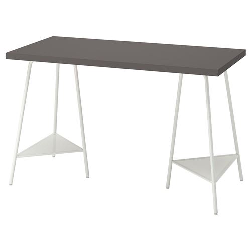 IKEA - LAGKAPTEN/TILLSLAG, çalışma masası, koyu gri-beyaz, 120x60 cm