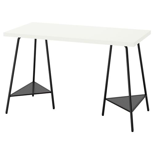 IKEA - LAGKAPTEN/TILLSLAG, desk, white/black, 120x60 cm