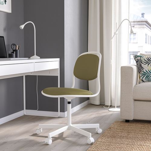 IKEA - ÖRFJALL, office chair, white/vissle green