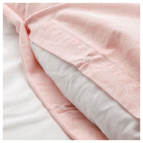 IKEA - JATTEVALLMO, single duvet cover sets, light pink/white, 150x200/50x60 cm