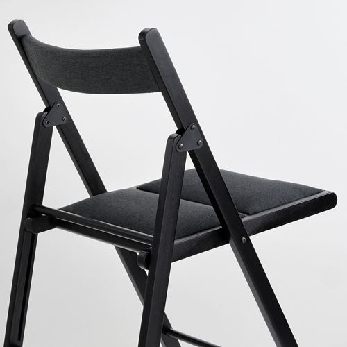 IKEA - FRÖSVI, folding chair, black/Knisa dark grey