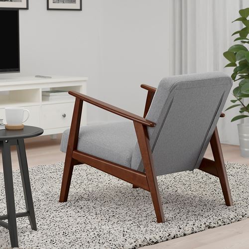 IKEA - EKENASET, tekli koltuk, gri