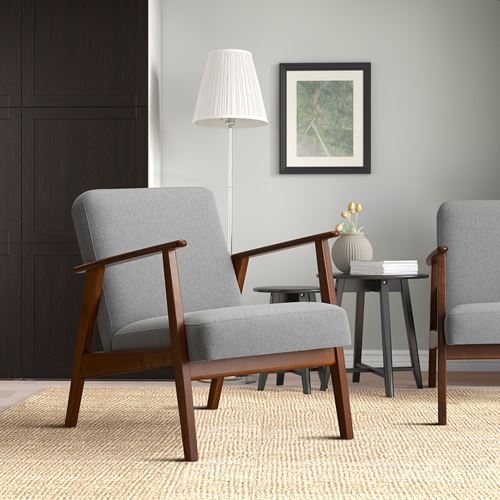 IKEA - EKENASET, tekli koltuk, gri