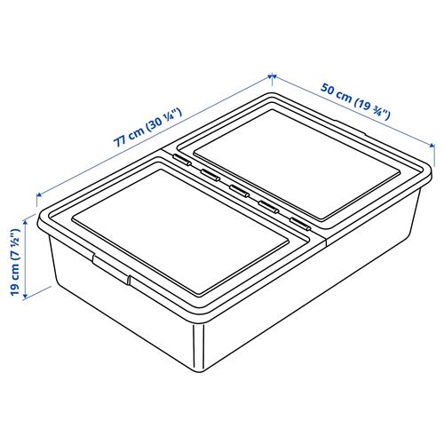 IKEA - SOCKERBIT, kapaklı kutu, beyaz, 50x77x19 cm