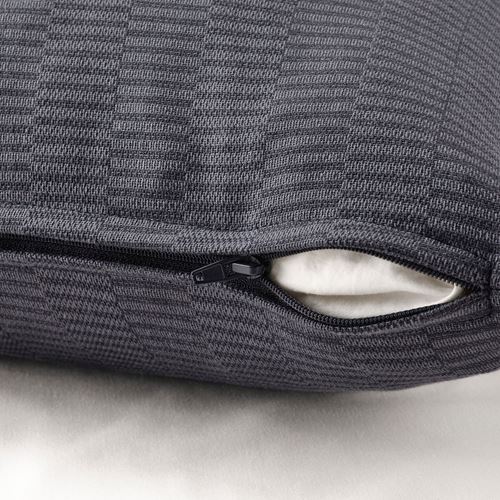 IKEA - PLOMMONROS, lace pillow cover, dark grey/grey, 50x50 cm