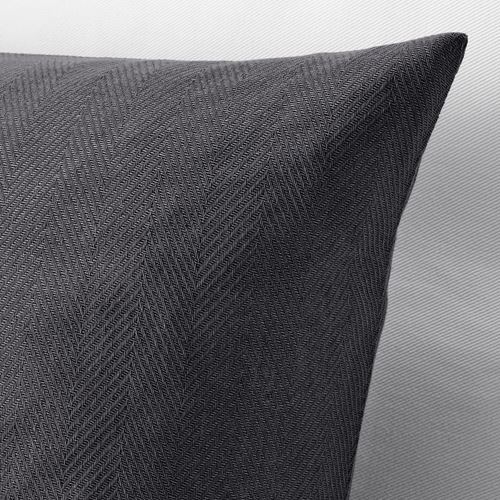 IKEA - PRAKTSALVIA, lace pillow cover, anthracite, 50x50 cm