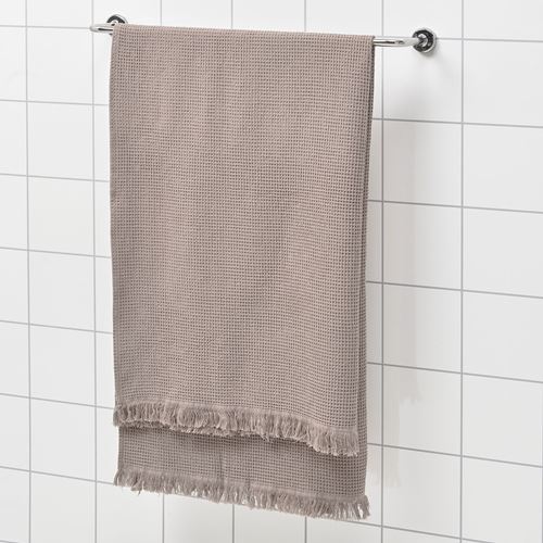 IKEA - VALLASAN, bath sheet, light grey/brown, 100x150 cm