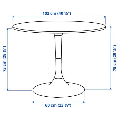 IKEA - DOCKSTA/ODGER, kitchen table set, white/red, 4 chairs