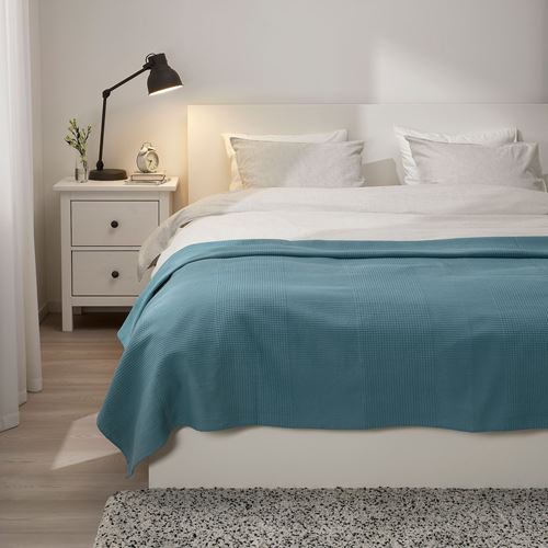 IKEA - INDIRA, bedspread/blanket, light blue, 230x250 cm