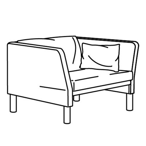 IKEA - BACKSALEN, armchair frame, colourless