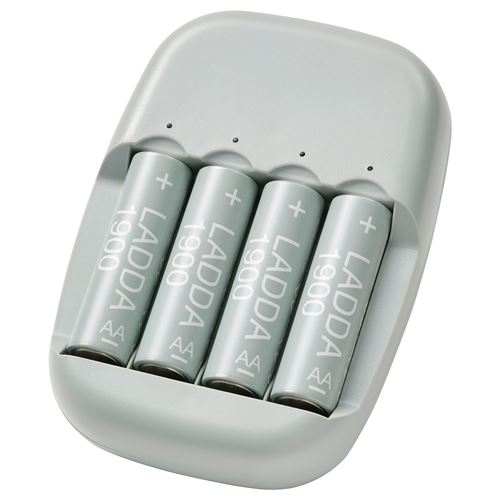 IKEA - STENKOL/LADDA, rechargeable batteries and battery charger