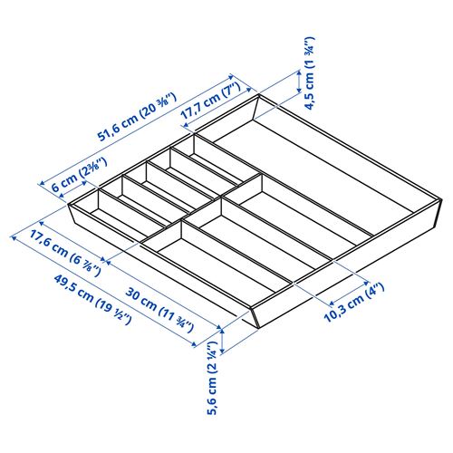 IKEA - UPPDATERA, drawer organizer, bamboo, 52x50 cm