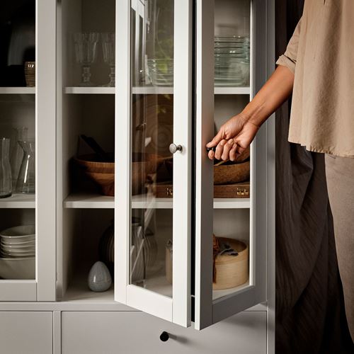 IKEA - IDANAS, glass-door cabinet, white, 121x50x135 cm