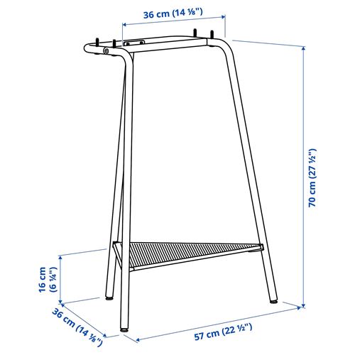 IKEA - ANFALLARE/TILLSLAG, desk, bamboo/black, 140x65 cm