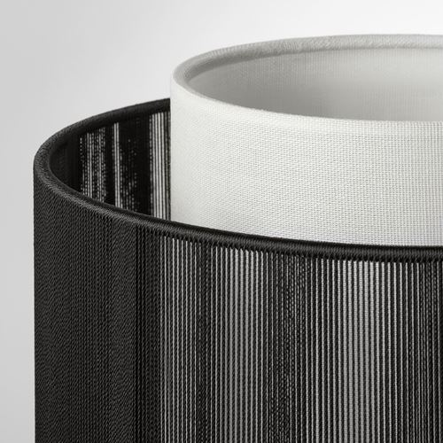 IKEA - SYMFONISK, shade for speaker lamp base, black-white, 25x20 cm