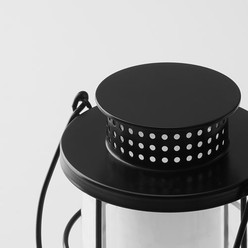 IKEA - STRALA, LED'li fener, siyah, 11x20 cm