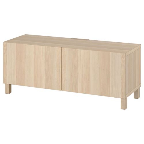 IKEA - BESTA, tv bench, white stained oak effect, 120x42x48 cm