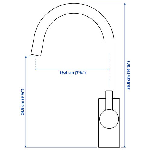 IKEA - DELSJÖN, sink tap, brass colour