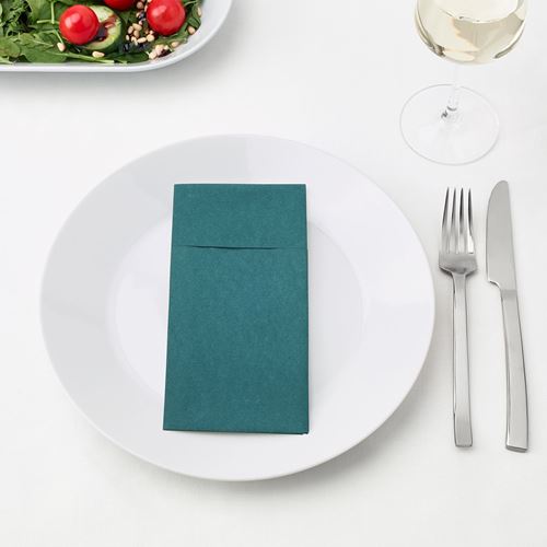 IKEA - MOTTAGA, paper napkin, turquoise, 38x38 cm