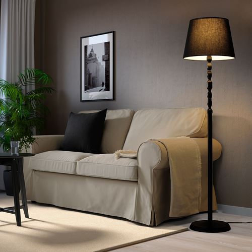 IKEA - KINNAHULT, yer lambası, siyah-dişbudak, 150 cm