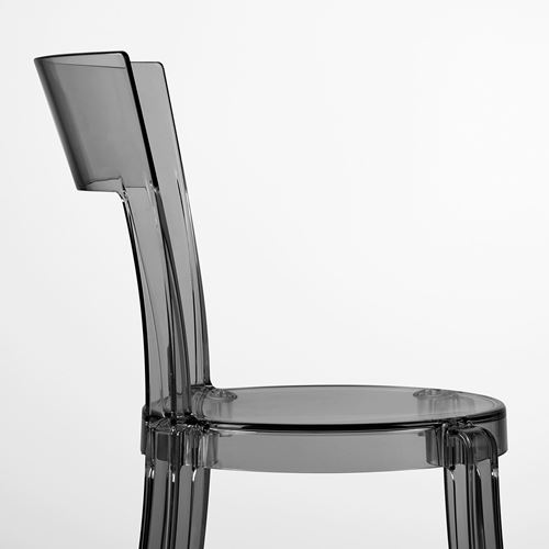 IKEA - STEIN, plastic chair, transparent grey