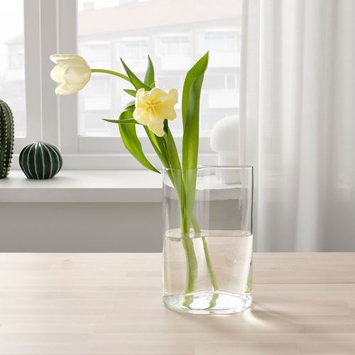 IKEA - CHILIFRUKT, glass vase, transparent glass, 21 cm