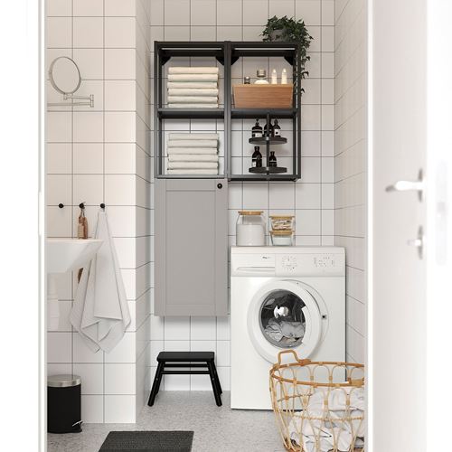 IKEA - ENHET, shelving unit, gray-anthracite, 80x32x150 cm