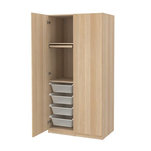 IKEA - PAX/FORSAND, PAX wardrobe, white stained oak effect, 100x60x201 cm