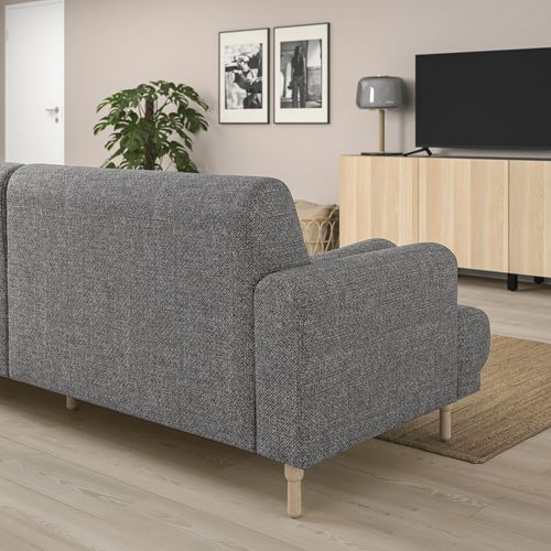 IKEA - LANGARYD, 3-seat sofa, lejde grey/black