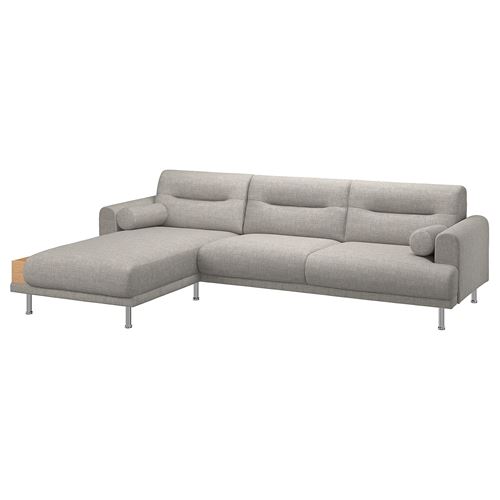 IKEA - LANGARYD, 2-seat sofa and chaise longue, lejde light grey