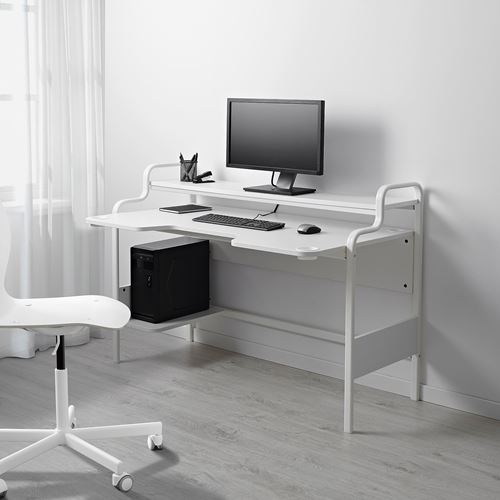 IKEA - FREDDE, gaming desk, white, 140x74x73 cm