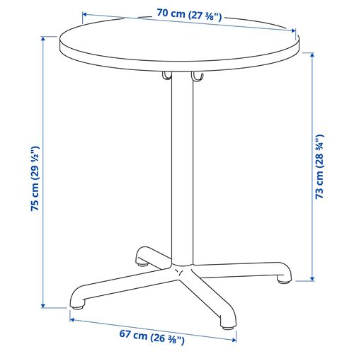IKEA - STENSELE, yuvarlak mutfak masası, antrasit, 2 kişilik