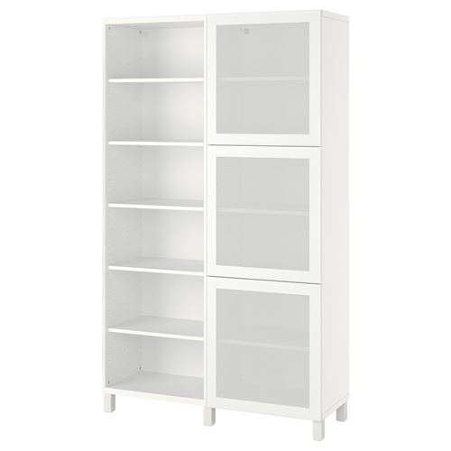 IKEA - BESTA, bookcase with door, white, 120x42x202 cm