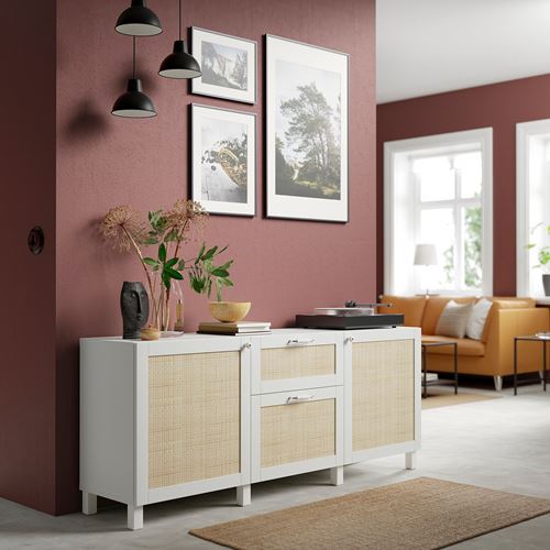 IKEA - BESTA, storage combination, white/brown, 180x42x74 cm