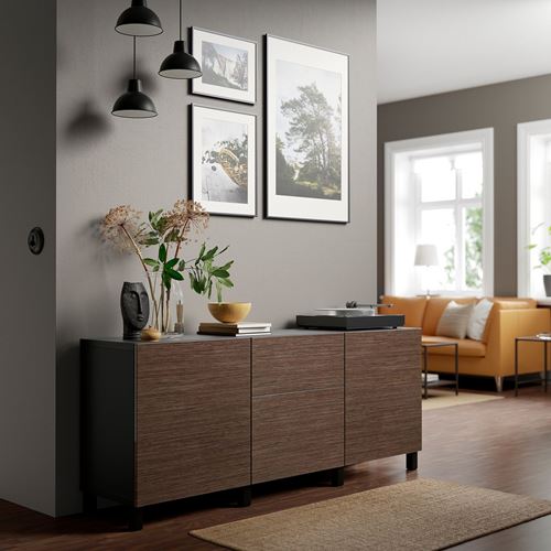 IKEA - SELSVIKEN, door, high-gloss brown, 60x64 cm