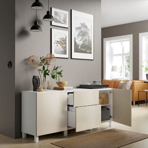 IKEA - SELSVIKEN, drawer front, high-gloss beige, 60x26 cm