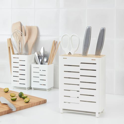 IKEA - AVSTEG, cutlery stand, white, 18 cm