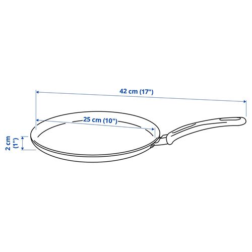 IKEA - HEMLAGAD, krep tavası, gri, 25 cm