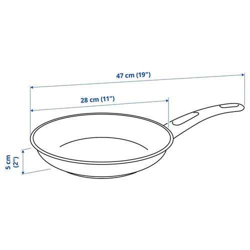 IKEA - HEMLAGAD, kızartma tavası, siyah, 28 cm