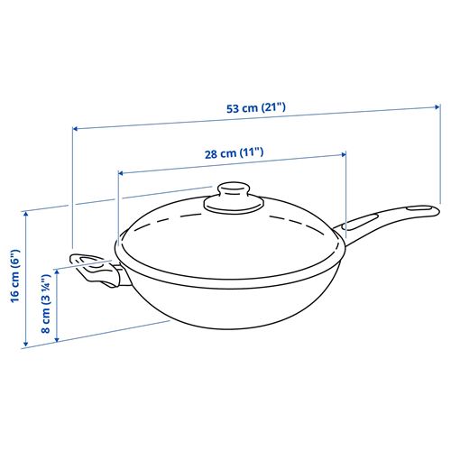 IKEA - HEMLAGAD, saute pan, black, 28 cm