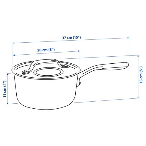 IKEA - SENSUELL, çelik sos tenceresi, paslanmaz çelik, 2,4 lt