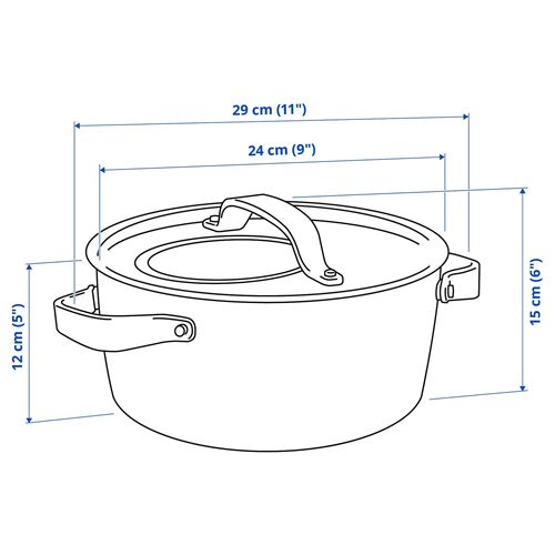 IKEA - SENSUELL, steel pot, stainless steel, 4 l