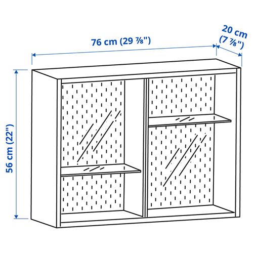 IKEA - UPPSPEL, vitrin, koyu gri, 76x56 cm