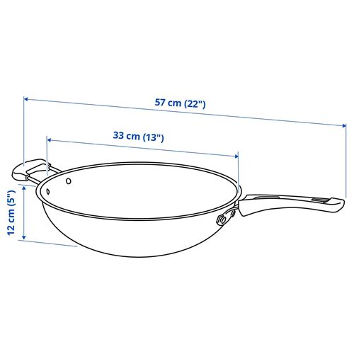 IKEA - TOLERANT, wok tava, siyah, 33 cm