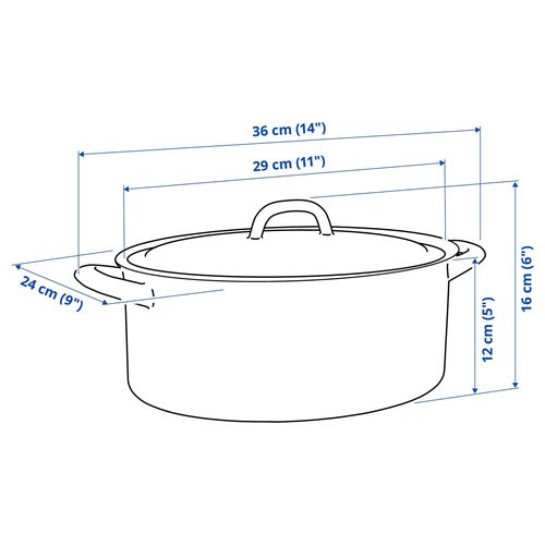 IKEA - VARDAGEN, emaye tencere, emaye çelik, 5 lt