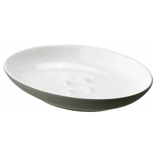 IKEA - EKOLN, soap dish, grey-green, 13x9 cm