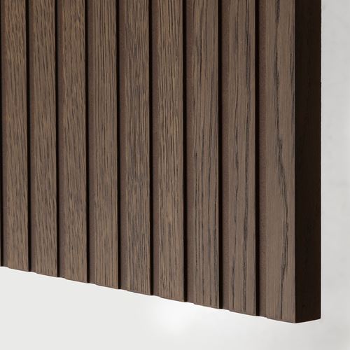 IKEA - BESTA, storage combination, black-brown/brown oak veneer, 120x42x74 cm