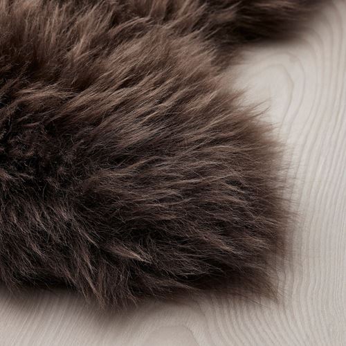 IKEA - ULLERSLEV, sheepskin, dark brown, 85 cm