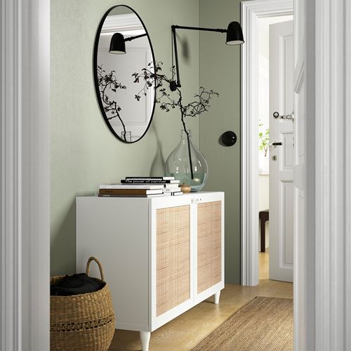 IKEA - BESTA, storage combination, white/brown, 120x42x74 cm